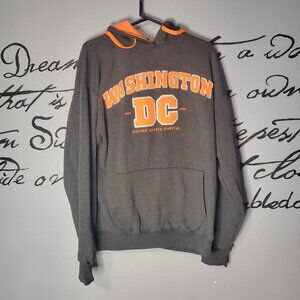 Washington DC Grey & Orange Sweatshirt Hoodie, XL